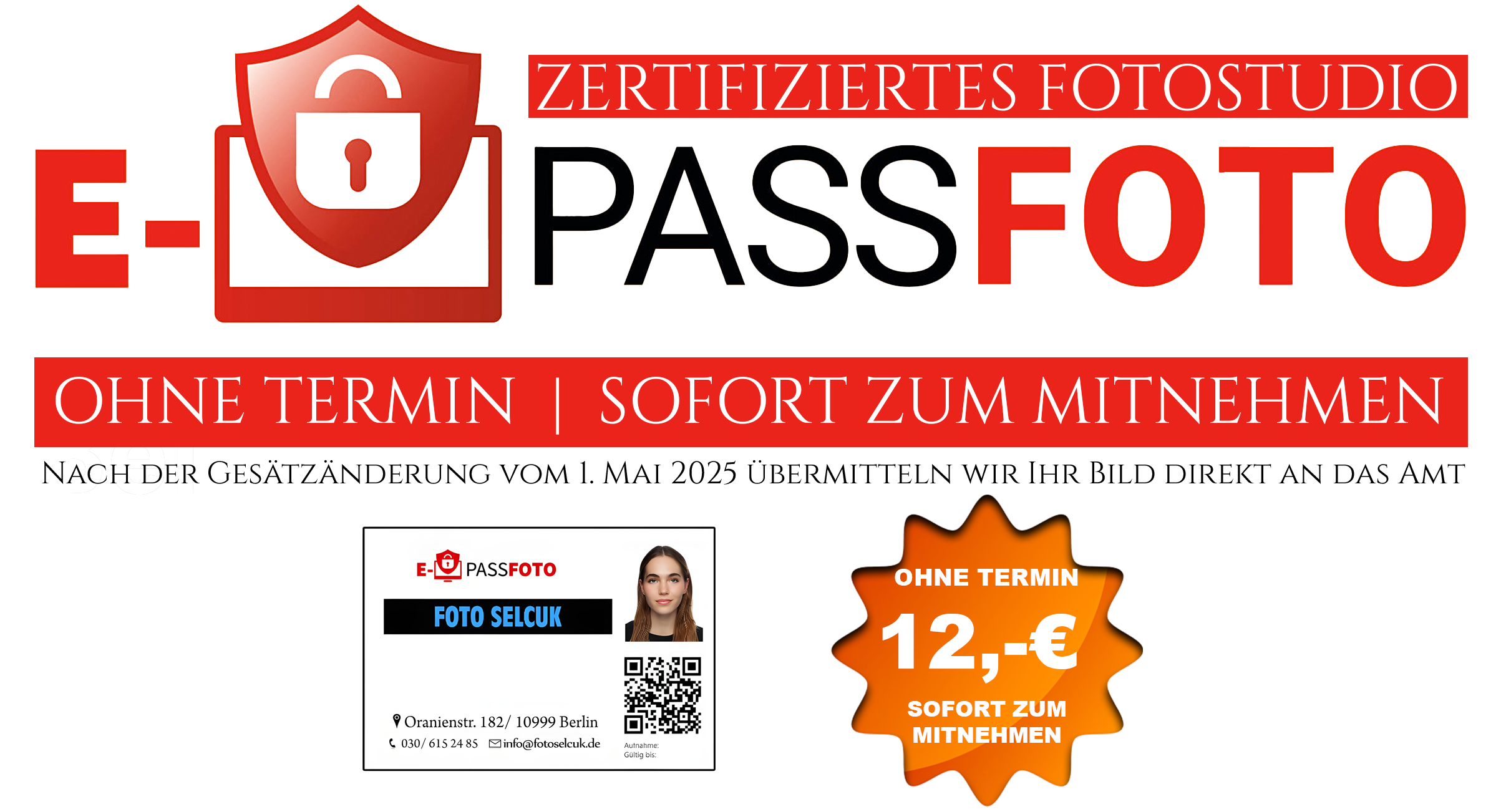 E-Passfoto - Zertifiziertes Fotostudio